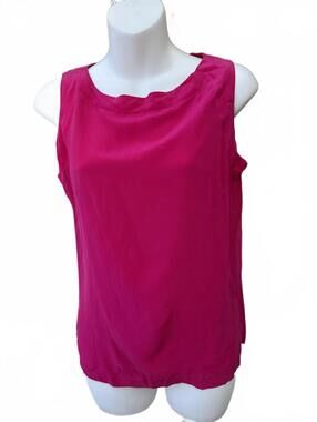 Michelle Stuart Silk Sleeveless Blouse Hot Pink M
